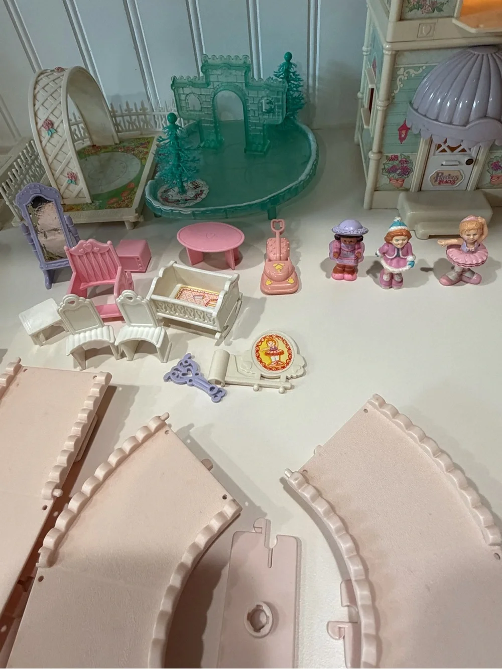 Vintage Fisher Price Precious Places Huge Lot Houses Keys Figures Accessories